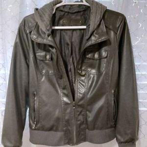 Plus Size 3X Dark Gray Cavalini Leather Jacket